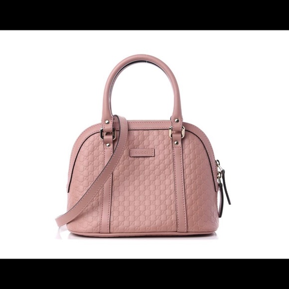 Pink Dome Gg Microguccissima 449654 Pink Leather Cross Body Bag - Picture 1 of 6